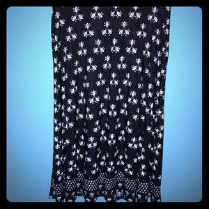 JM Collection Black and White Maxi Skirt 2x